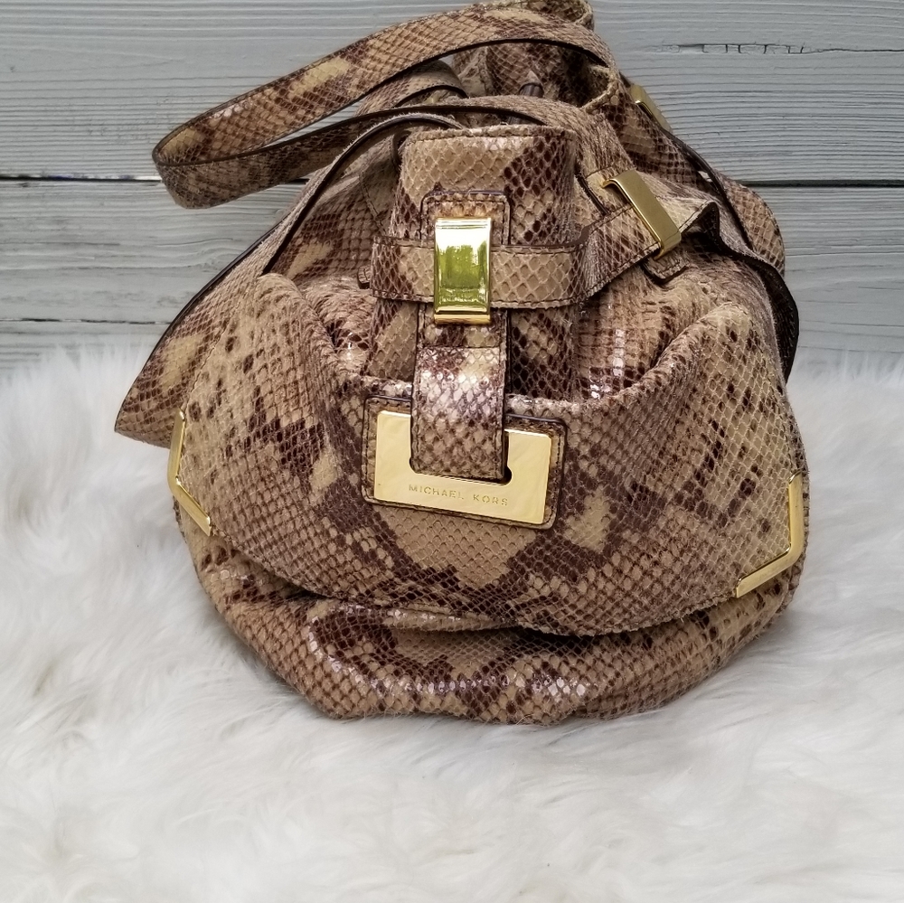 NWT Michael Kors Beverly Large Python Satchel - Picture 3 of 15